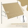 Resenkos Patio Awning, Outdoor Sun Shade Shelter Cover Awnings,10' x 4' Manual Retractable Awning, Non-Screw Patio Awning, UV Resistant, Beige - 3 of 4