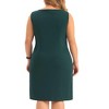 Agnes Orinda Women's Plus Size Office Club Classic Boat Neck Sleeveless Bodycon Dresses - 4 of 4