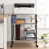 Whizmax Large Printer Stand with Power Outlets & USB Ports, 4-Tier Rolling Cart with Wheels for Desktop CPU, Home Office/Living Room - 3 of 4