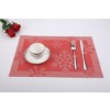 Snowflakes Jacquard 12" x 18" In. PVC Fiber Woven Non-Slip Washable Placemat Set of 4 - 2 of 3