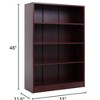 Infurnic Decorative Bookshelf, Tall Modern Wood Bookshelf with 4 Shelves, for Living Room or Library Bookcase, Gray, 11.6"*33"*48" - 4 of 4