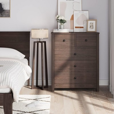 Whizmax Dresser for Bedroom, Wood Dresser Organizer, 5 Drawer Dresser with Deep Space, Storage Cabinet for Entryway, Hallway, Home Office