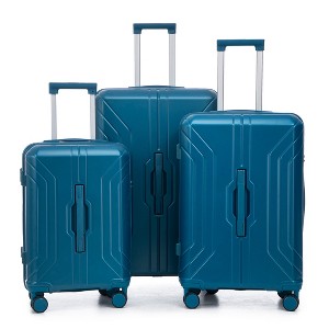 Gulches 3-Piece Luggage Set: 20"/24"/28" Dark Blue ABS Spinner Suitcases with TSA Lock - 1 of 4