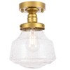 Elegant Lighting Lyle 1 light Brass and Clear seeded glass Flush mount - 4 of 4