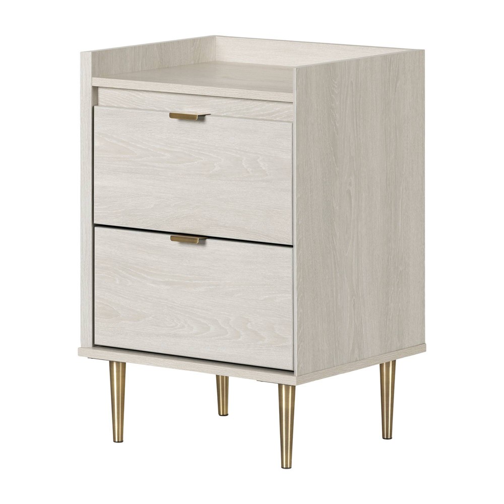 Hype 2 Drawer Nightstand Winter Oak - South Shore: Laminated, Meets ASTM Standards, 5 Year Warranty