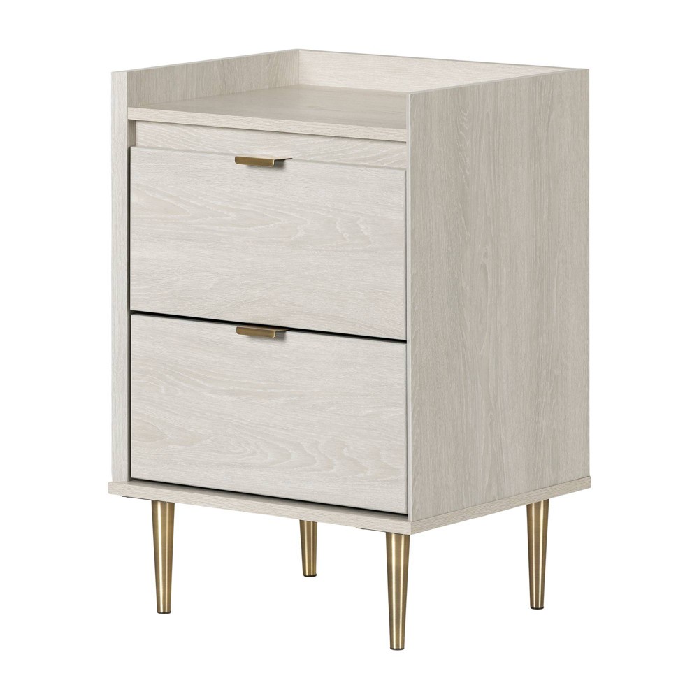 Photos - Storage Сabinet Hype 2 Drawer Nightstand Winter Oak - South Shore