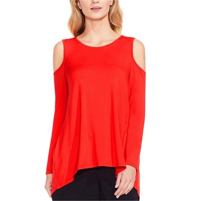 Vince Camuto Womens Cold Shoulder Basic T-Shirt