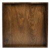 KINWELL Square Black Walnut Wood Serving Tray Ottoman Tray with Handles - 2 of 4