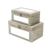Cheung's Larkspur Set of 2 Gray Washed Mirrored Wood Boxes - 4 of 4