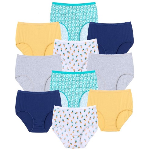 Comfort Choice Women's Plus Size Cotton Brief 10-pack, 13 - Pineapple Pack  : Target