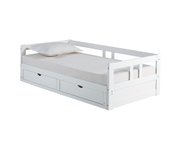 Melody Day Twin to King Bed With Storage White - Bolton Furniture