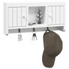 Aghana Digitals Wall-Mounted White Engineered Wood Key Cabinet with 2 Doors, 3 Hooks - Sleek - 3 of 4