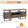Homhougo Mid Century Modern TV Stand, 75 Inch Entertainment Center with Storage & Drawer, Industrial Console for Living Room, Rustic Brown - 2 of 4