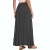 Women's 2025 Maxi A-Line Skirt - Elastic High Waist Flowy Long Skirt with Pockets Dark Gray - 3 of 4