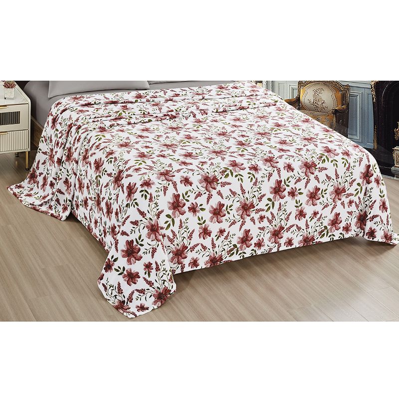 Plazatex Luxurious Ultra Soft Lightweight Rayla Printed Bed Blanket Floral, 2 of 5