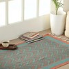 Mela Artisans Teal & Coral Handwoven Cotton Rug -3 x 5 ft - 2 of 4