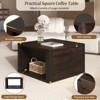 ALEXOUN 30.8 Inch Square Farmhouse Coffee Table with Half-Open Compartment –for Living Room,Family Homes,Apartmentsn and Rustic Decor - 4 of 4