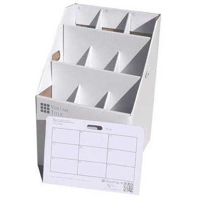 Advanced Organizing Systems - SlantFile-9 Open Roll File Storage Box - Corrugated 26x16.5x16.5 With 9 Compartments