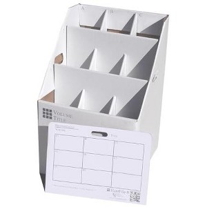Advanced Organizing Systems - SlantFile-9 Open Roll File Storage Box - Corrugated 26x16.5x16.5 With 9 Compartments - 1 of 4