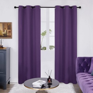 Deconovo Solid Thermal Room Darkening Curtain Panel – 42" Wide Short Lengths (63"/84"/95") - 1 of 4