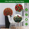 Flower Topiary Ball Decorative Balls 2PCS, Artificial Topiary Balls, for Outdoor Patio Garden and Indoor, Wedding Decoration - 3 of 4