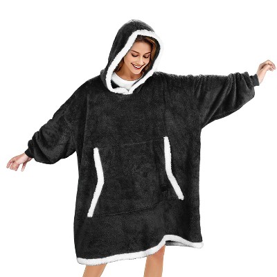 Catalonia Woman Fleece Plush Blanket Hoodie Sweatshirt, Fuzzy Warm Cozy Soft Wearable Blanket Pullover with Giant Pocket, Wife Women Christmas Gift
