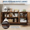 58" Sideboard Buffet Cabinet, Entryway Coffee Bar Cabinet with Fluted Doors & Adjustable Shelves, Modern Media Console Table, Floor Cupboard Cabinet - 3 of 4