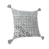 HomeRoots 18" Gray And Silver Geometric Viscose Throw Pillow Cover with Tassels - 4 of 4