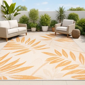 Havana Tropical Palm Leaf Indoor/Outdoor Area Rug - JONATHAN Y - 1 of 4