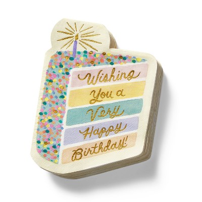 Rifle Paper Co. 20ct Birthday Cake Die-cut Cocktail Napkins : Target