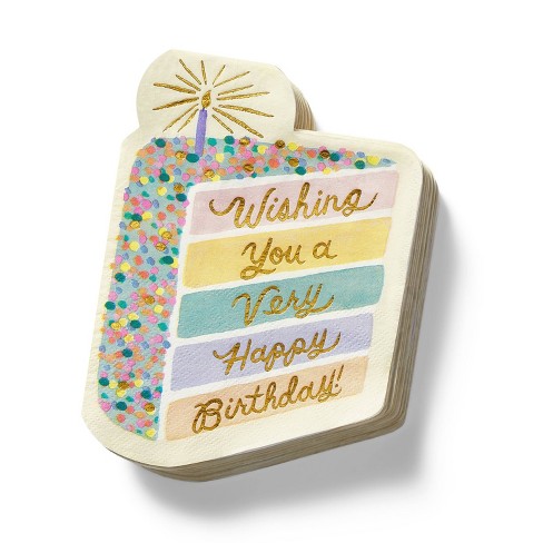 Rifle Paper Co. 20ct Birthday Cake Die-cut Cocktail Napkins - image 1 of 3