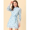 Allegra K Women's Elegant Ruffle Crew Neck Formal Elegant Mini Floral Lace Dress - 2 of 4
