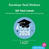 Big Dot of Happiness Class of 2026 Light Blue Grad Envelope Seal Stickers, Round Circle Stickers to Seal Cards, Graduation Envelope Seals, 120 Count - 3 of 4