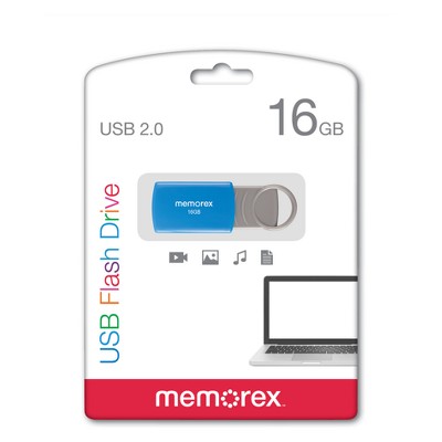 Memorex 16GB Flash Drive USB 2.0 - Blue (32020001621)_2