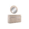 Whiteline Modern Living Waves Round Mirror in High Gloss Beige Angley - 3 of 4