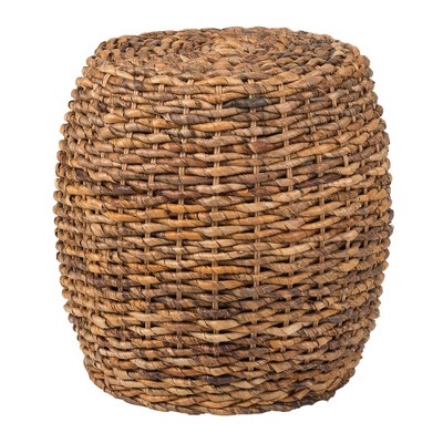 East at Main 22" Drum Abaca Side Table Brown