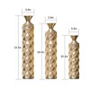Grungis Flower Vase Set of 3,Gold Distressed Floor Vases with 3D Triangle Pattern for Bouquet,Tall Decorative Vases for Home Decor,Gold - 3 of 4