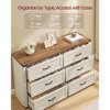 6-Drawer Dresser, 54 Inch Farmhouse Chest of Drawers with Metal Handles, TV Stand for Bedroom Living Room, Rustic White - 3 of 4