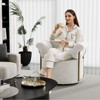KWPZQEB Swivel Barrel Chair, Modern Accent Chair Comfy Armchair with Gold Metal Legs, Upholstered Reading Chair for Living Room Bedroom - 3 of 4