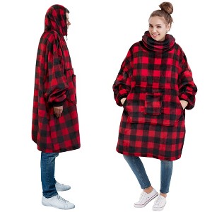 PAVILIA Wearable Blanket Hoodie Women Men, Oversized Sweatshirt Hooded Sweater, Fleece Soft Cozy Warm Plush Gift Ideas - 1 of 4
