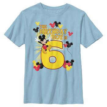 Boy's Mickey & Friends The Birthday Boy is 6 T-Shirt