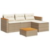 VidaXL 3 Piece Patio Sofa Set with Cushions Beige Poly Rattan - 2 of 4
