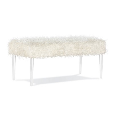 Faux Flokati Acrylic Leg Bench White - Linon