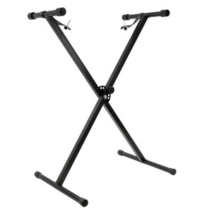 Hamzer Heavy Duty, Single-X Shape Piano Keyboard Stand - Height Adjustable, Portable, Non Slip - Black - 1 of 4