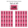 Big Dot of Happiness Chic 100th Birthday - Pink, Black and Gold - Mini Candy Bar Wrapper Stickers - Birthday Party Small Favors - 40 Count - 3 of 4
