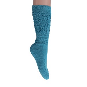 Women’s Premium Slouchy Scrunch Socks – 1 Pair, Soft Cotton Boot Socks, Knee-High or Crew, Shoe Size 5-10 - 1 of 1