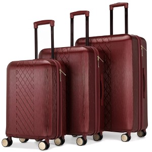 Badgley Mischka Diamond 3pc Expandable Hardside Spinner Luggage Set - 1 of 4