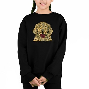 LA Pop Art Dog - Girl's Word Art Crewneck Sweatshirt - 1 of 3