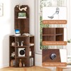 Tangkula Set Of 2 6-Tier Corner Shelf 63" Tall Corner Bookshelf w/ 2 USB Ports & Charging - 2 of 4