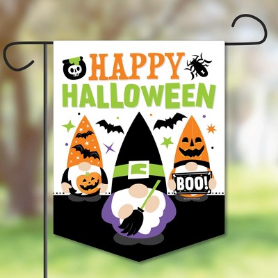 Big Dot of Happiness Halloween Gnomes - Outdoor Lawn and Yard Home Decorations - Spooky Fall Party Garden Flag - 12 x 15.25 inches